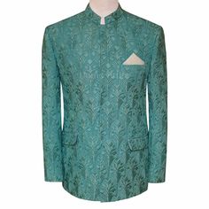 Mint green fully embroidered fabric prince coat  | Prince Coat for Wedding Winter Party Long Sleeve Sherwani, Winter Party Bandhgala With Long Sleeves, Winter Party Long Sleeve Bandhgala, Long Sleeve Nehru Jacket For Party In Winter, Green Winter Party Suit, Winter Party Green Suit, Traditional Spring Outerwear For Formal Occasions, Traditional Spring Formal Outerwear, Fitted Nehru Jacket For Party In Winter