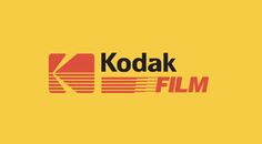 the kodak film logo is yellow and black with red letters on it, as well as