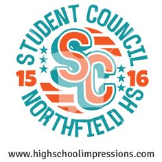 the student council logo for northfield high school, with stars and stripes on it