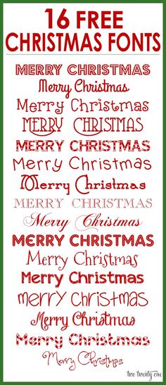 christmas font and numbers with red ink