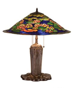 Meyda Tiffany - 32300 - Three Light Table Lamp - Tiffany Pond Lily - Vacr Pink Pond Lily, Green Lily, Stained Glass Lamp Shades, Stained Glass Lamp, Tranquil Blue, Artistic Lighting, Tiffany Table Lamps, Table Top Lamps, Stained Glass Lamps