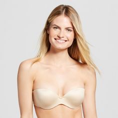 Make a statement in your open-back and strapless outfits with the comfort of the Love the Lift® Demi Strapless Multiway Bra from Maidenform®. Designed for coverage underneath the lowest necklines or backless and strapless pieces, this demi bra will be a favorite in your intimate wardrobe. The soft and smooth material is seamless underneath your clothing while offering you support and the perfect fit from the underwire construction. Strapless Outfits, Petite Lingerie, Demi Bras, Maidenform Bras, Multiway Bra, Bra Extender, Bridesmaid Dresses Strapless, High Neck Bra, Pretty Bras