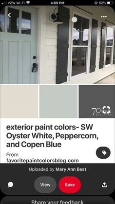 the exterior paint colors are white, gray and copper