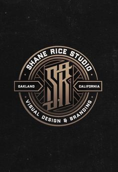 the logo for shane rice studio, which is located on california's visual design and branding board