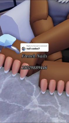 the french nails are being displayed in front of a computer screen with an image of a woman's legs