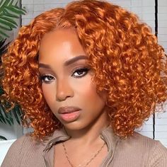 PRICES MAY VARY. 【Ginger Curly Lace Front Wig Human Hair Bob】:100% Unprocessed 10A Brazilian virgin human hair . easy to be dyed,and takes color very well,full and thick, pure plant dyed hair, healthier, fit skin comfortably, no odor,natural look, soft and bouncy. 【Ginger Human Hair Wig Cap】:The human hair lace wigs hat is made of soft, breathable and stretchy material, hair replacement wigs hat size (22-22.5 inches) with adjustable straps and 3 combs, easy to fit, ginger human hair lace front w 12 Inch Hair, Curly Lace Wig, Textured Curly Hair, Curly Bob Wigs, Remy Hair Wigs, Bob Lace Front Wigs, Colored Curly Hair, Curly Human Hair Wig, Curly Lace Front Wigs