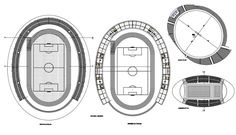 an architectural drawing of a soccer field