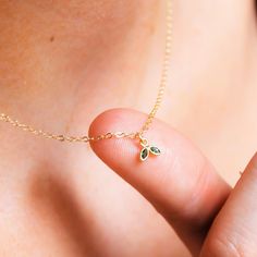 "Ultra Tiny Leaf Necklace DETAILS -Ultra Tiny Leaf charm approx. 6mm -Gold plated with sparkling CZ crystals -A high quality delicate link chain with a spring clasp in 14kt gold filled. LENGTH -Measures 16 inches with a 2 inch extender for a total length of 18 inches. -You can wear this at 16 inches or 18 inches. -Also available in 16, 18 or 20 inches with no extender. -Model is wearing 16\" in photos. ∙ EXTRA LOVE ∙ Crafted and curated just for you in the desert of our Arizona studio. All of ou Dainty Jewelry Necklace, Necklace Minimalist, Scottsdale Az, Leaf Charms, Necklace Dainty, Leaf Necklace, Necklaces For Women, Gold Filled Jewelry, Dainty Jewelry