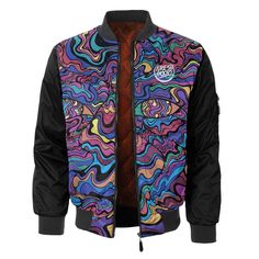 Multicolor Graffiti Print Outerwear For Streetwear, Funky Fall Streetwear Outerwear, Artistic Winter Streetwear Outerwear, Artistic Winter Outerwear For Streetwear, Artistic Black Outerwear For Fall, Artistic Black Long Sleeve Outerwear, Multicolor Graffiti Print Winter Outerwear, Multicolor Hooded Outerwear With Graphic Print, Multicolor Graphic Print Hooded Outerwear