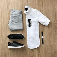 7 White Shirt Outfit Ideas From Our Instagram – LIFESTYLE BY PS White Shirt Outfits, Hipster Mens Fashion, Outfit Grid, Mens Fashion Casual Outfits, Mens Casual Dress