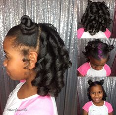 Black Girls Hairstyles For Kids Blowout, Toddler Silk Press Natural Hair, Press And Curl Natural Hair Kids, Toddler Braided Hairstyles, Silk Press Natural Hair, Kid Hairstyles, Lil Girl Hairstyles, Kids Curly Hairstyles, Toddler Hairstyles