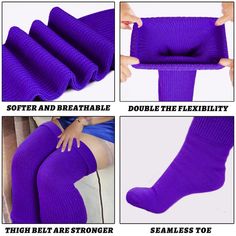 Womens Plus Size Thigh High Socks-Violet Purple Slouch Socks, Diy Clothes Life Hacks, Over The Knee Socks, Thigh High Socks, Favorite Boots, Knee Socks, High Socks, Thigh Highs, Leg Warmers