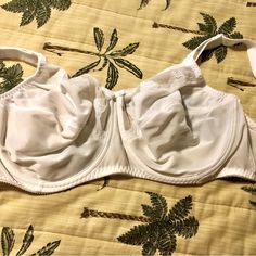 Never Worn Nice Bra By Bali In Size 38 Dd. They Have Underwire And Very Soft Adjustable Streps. Elegant Full Coverage Bra For Daywear, Elegant Lined Underwire Bra, White Underwire Bra For Daywear, White Full Cup Bra For Daywear, Classic White Bra With Lace Trim, Women's Intimates, Bali, Color White, Bra