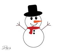 a snowman wearing a hat and scarf