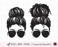 two women's hair with sunglasses on them