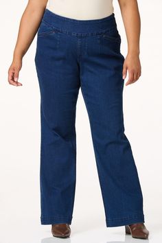 Say quothelloquot to denim days with this new pullon style A dark blue hue stretchy fit and high rise waist are the details that make these jeans a musthave for your denim collection31 in inseamPullon waistSlant pocketsHigh Rise ndash our classic fit sits at the waist60 cotton 20 polyester 18 rayon 2 spandexMachine washImported Denim Day, Trouser Style, Plus Size Jeans, Trouser Jeans, Blue Hues, Must Haves, Dark Blue, High Rise, Trousers