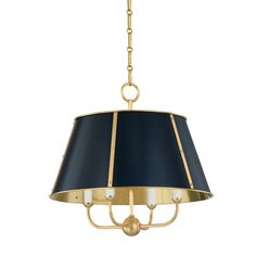 Hudson Valley - MDS120-AGB/DBL - Four Light Chandelier - Cambridge - Aged Brass/Darkest Blue Gooseneck Lighting, 4 Light Chandelier, Blue Shades Colors, Mark D Sikes, Corbett Lighting, Lantern Post, Troy Lighting, Mini Chandelier, Hudson Valley Lighting