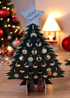 a christmas tree made out of cut outs