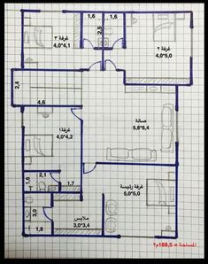 a blueprint drawing of a floor plan for a house