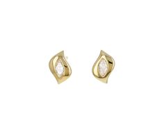 Inspired by sound waves and the ways in which they ebb and flow, Almasika has created a pair of modern, minimal studs. The 18K yellow gold fluid shapes are set with marquise white diamonds and attach to 18K yellow gold post backs. Wear them in a first or second piercing. 18K yellow gold studs : 5/16" x 1/4"marquise diamonds : 5mm x 2.5mm each18K yellow gold post backs Marquise Yellow Gold Earrings, Yellow Gold Marquise Cut Diamond Earrings, Gold Marquise Cut Earrings Fine Jewelry, Marquise Yellow Gold Fine Jewelry Earrings, Luxury Yellow Gold Marquise Earrings, Digby And Iona, Fluid Shapes, Rebecca Overmann, Second Piercing