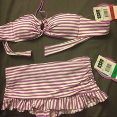 Brand: Cocorave Size: Top (Xs/S) Bottom (Large) Color : Purple And White Condition: Nwt Supercute Bathing Suit! Only Tried On Once But Never Wore. Perfect For Pool Parties! Open To Offers. Spring Striped Tankini For Poolside, Purple Lined Swimwear For Spring, Spring Striped Stretch Tankini, Striped One-piece Swimwear For Spring, Fitted Striped Swimwear For Spring, Spring Purple Lined Swimwear, Spring Striped One-piece Swimwear, White Lined One-piece Tankini, White One-piece Lined Tankini