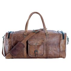 FULL GRAIN LEATHER: Our bags are made from full-grain leather and lined with durable canvas and are Handcrafted by skilled craftsmen APPROVED BY MOST AIRLINES: Most Major Airlines allow a maximum of 22 Inches as cabin baggage. This duffel is cabin friendly and approved by Most Major Airlines as a cabin bag. Detachable shoulder strap adds to the convenience of carrying it on a shoulder or by handles. STORAGE AND USE: Size 21" L x 11" H x 9" Depth in inches, the bag has one main compartment for cl Leather Duffle Bag With Leather Lining For Trips, Leather Tote Duffle Bag For Trips, Leather Travel Gym Bag With Leather Handles, Leather Weekender Bag With Leather Trim For Travel, Leather Gym Bag With Luggage Sleeve For Overnight Trips, Leather Satchel Travel Bag For Overnight Trips, Rectangular Leather Lined Duffle Bag For Overnight Trips, Practical Leather Weekender Bag For Everyday Use, Rectangular Duffle Bag With Leather Lining For Overnight Trips