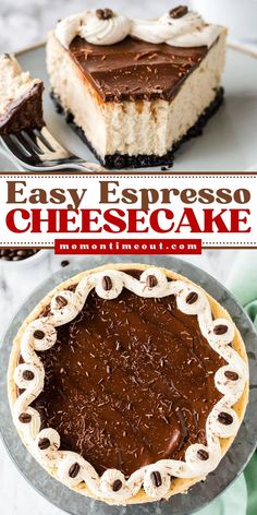 A perfect sweet treat for Valentine's Day! With a combo of chocolate and coffee atop an Oreo crust, this cheesecake flavor is a decadent yet easy Valentine's Day dessert. Top this espresso cheesecake recipe with chocolate ganache, cream cheese frosting, and more!