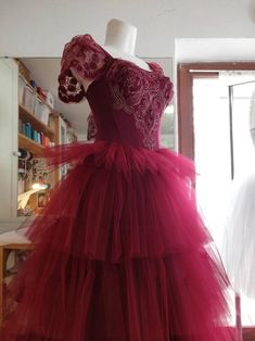 Professional handmade ballet costume made of high quality | Etsy Fitted Tulle Tutu Dress For Debutante Ball, Red Fitted Tulle Tutu Dress, Fitted Tulle Dress For Dance, Fitted Red Tulle Tutu Dress, Fitted Tulle Skirt Dress For Dance, Fitted Tulle Tutu Dress For Dance, Tulle Corset Dress, Tulle Corset, Costumes For Dance