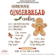 the recipe for homemade gingerbread cookies