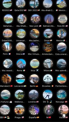 the world's most famous cities are depicted in this poster, which shows them all different