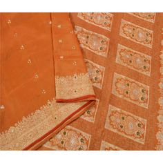 Sanskriti Vintage Saffron Sarees Blend Silk Woven Banarasi Brocade Fabric Sari Orange Traditional Wear For Festive Transitional Season, Festive Orange Dupatta For Transitional Season, Orange Dupatta For Festive Transitional Season, Orange Festive Dupatta For Transitional Seasons, Orange Tussar Silk Traditional Wear For Diwali, Orange Raw Silk Traditional Wear For Transitional Season, Orange Traditional Wear With Cutdana For Season Transition, Orange Raw Silk Saree, Transitional Orange Raw Silk Traditional Wear