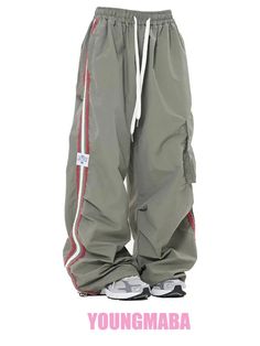 Find Cargo Pants Women Wide Leg Pants Striped Sports Sweatpants Drawstring Trousers on eBay in the category Clothing, Shoes & Accessories>Women>Women's Clothing>Pants. Y2k Cargo Pants, Punk Pants, Pant Women, Sports Sweatpants, Women Cargo Pants, Pants Baggy, Trouser Outfits, Pants Women Fashion, Casual Wide Leg Pants