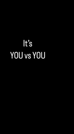 the words it's you vs you are written in white on a black background