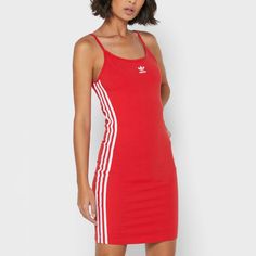 -Adidas Spaghetti Strap Dress -Discontinued/Rare And Hard To Find -Nwt. No Flaws -Size: L Sporty Adidas Cotton Dress, Adidas Sporty Summer Dresses, Sporty Adidas Summer Dresses, Adidas Mini Dress For Spring, Fitted Adidas Mini Dress, Adidas Fitted Mini Dress, Adidas Cotton Summer Dress, Adidas Cotton Dress For Summer, Summer Cotton Adidas Dress