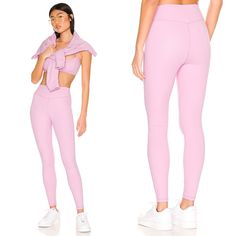 The V-Shape Leggings Are Designed With A Contouring Waist Seam. They're A Lush, Brushed Nylon That’s Blended With Stretch To Ensure Comfort And Feature Reinforced Flatlock Stitching Throughout. Matching Crop Sweatshirt In Separate Listing. V-Shape Waistband High Waist Ankle Length 27” Inseam Fitted Athleisure Leggings, Fitted High Rise Yoga Pants For Spring, Spring High Rise Fitted Yoga Pants, Fitted Gym Pants For Spring, Spring Fitted Pants For Gym, Fitted Yoga Pants For Spring, Fitted Pants For Gym In Spring, Spring Solid Fitted Yoga Pants, High Waist Spring Activewear For Loungewear