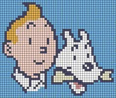 an image of a cartoon character with a dog on it's back, made out of squares