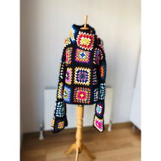 Hi! Winter is coming.❄️❄️ Would you like to meet him with a cotton handmade turtleneck sweater carefully knitted for you? ❤️❤️ With its soft texture, it has a structure that will warm you up on cold days. Vibrant eye-catching colors come together with the granny square to create this knit sweater. ❤️❤️ If you want to own it, now is the time, this cute knit sweater will suit you very well. YARN: High-Quality Cotton COLORS: Can be customized. Here shown in Black. In the notes to seller section, please tell me what colors you want. (Please note that light effect, monitor's brightness, contrast etc. May cause a slight color difference) SIZE: Model 173cm 5'8 M size Since this product is afghan knitting, it is created by combining different motifs. Each product is unique, there may be a differen Purple Crochet Sweater, Crochet Turtleneck Sweater, Crochet Grandma Square, Crochet Turtleneck, Crochet Grandma, Turtleneck Sweater Women, Patchwork Knit, Knitted Turtleneck, Purple Crochet