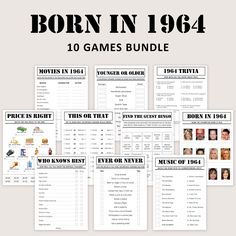 the born in 1934 game bundle includes ten games, including one for each player and two for