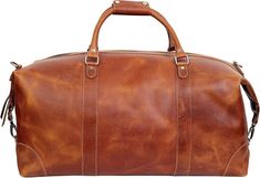 Classic Brown Duffle Bag For Trip, Classic Brown Weekender Bag For Trips, Classic Weekender Bag With Leather Backing For Trips, Cognac Travel Bag With Leather Backing, Classic Brown Travel Bag For Weekend Trips, Classic Brown Luggage For Overnight Trips, Classic Brown Tote Luggage, Classic Brown Weekender Bag For Weekend Trips, Brown Weekender Bag With Leather Trim For Trips