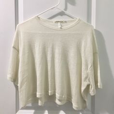 Crop Shirt By ‘The Hanger’ Size: M Color: Cream / Off White Classic Fits, Ruffled Crop Top, The Hanger, Velvet Crop Top, Tie Crop Top, Pink Crop Top, Yellow Shirts, Birthday List, Cami Crop Top