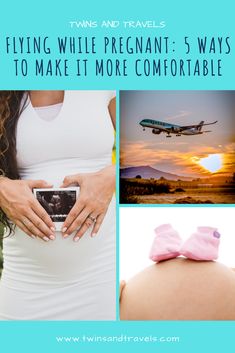 a pregnant woman's stomach with the words flying while pregnant 5 ways to make it more comfortable