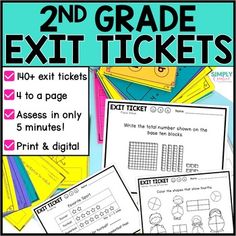 the 2nd grade exit tickets are great for students to practice their numbers and counting skills