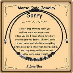 a necklace that says morse code jewelry sorry