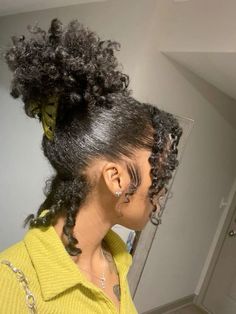 Buns For Black Women, Cute Buns, Y2k Hairstyles, Natural Hair Tutorials, Natural Hair Styles Easy