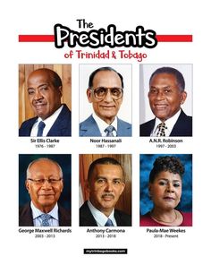 the presidents of trinda & tobago are featured in this poster for an upcoming event