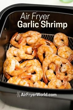 the air fryer has shrimp on it