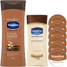 Vaseline Cocoa Bundle: Set Contains Vaseline Cocoa Radiant Body Lotion 400ml, Vaseline Cocoa Radiant Body Gel Oil 200ml and 6 Tins of Vaseline Lip Therapy With Cocoa Butter Petroleum Jelly 20g : Amazon.co.uk: Beauty Coco Butter Vaseline Petroleum Jelly, Vaseline Lip Therapy Cocoa Butter, Vaseline Cocoa Radiant Oil Gel, Vaseline Cocoa Butter Lotion, Vaseline Aesthetic, Vaseline Oil, Body Gel Oil, Vaseline Products