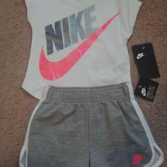 Girls Nike Outfit Size 3t Nwt White Sportswear Tops For Play, Cute Nike White Tops, Cute White Nike Top, Girls Nike Outfits, Basketball Outfit, Girl Basketball, Basketball Fashion, Outfit For Kids, Nike Outfit