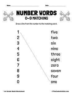 Match the Numbers - Keys of Saint Peter 1st Grade Math Worksheet Catholic | 1st grade math worksheets, 1st grade math, First grade math worksheets 1st Grade Classroom Worksheets, Math Worksheet 1st Grade, Homeschool Worksheets Free 1st Grade, 1 Grade Math Worksheets, Kinder Math Worksheets, Grade 1 Maths Worksheets, Grade One Math Worksheets, Kindergarten Math Worksheets Free Printable