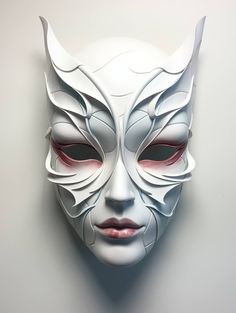 Step into the realm of futuristic allure with our exquisite creation, the "Cyborg Chic" mask. This elegant gray humanoid masterpiece boasts delicate non-human features, adorned with graceful ruffles and subtle reliefs that harmoniously blend robotic charm with aesthetic appeal. Imagine an otherworldly elegance that captivates the gaze with each nuanced detail. Crafted with precision, this mask transcends mere accessory status, making a bold statement at any event. The ethereal gray tones and fin Unique Mask Design, Glass Mask, Elegant Mask, Full Face Masks, Mask Futuristic, Mask Concept, Robot Mask, Horror Party, Full Face Mask